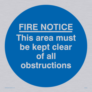 MA228: Fire notice no obstructions