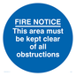 MA228: Fire notice no obstructions