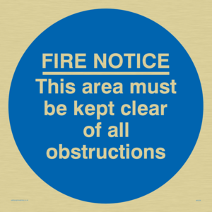 MA228: Fire notice no obstructions