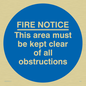 MA228: Fire notice no obstructions