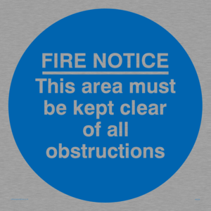 MA228: Fire notice no obstructions