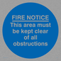 MA228: Fire notice no obstructions