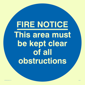 MA228: Fire notice no obstructions
