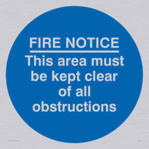 MA228: Fire notice no obstructions