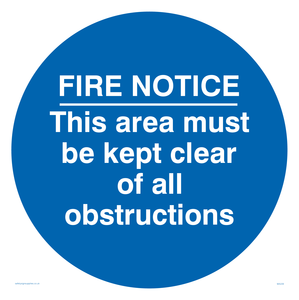 MA228: Fire notice no obstructions