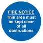 MA228: Fire notice no obstructions