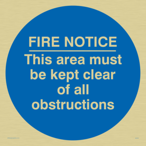 MA228: Fire notice no obstructions