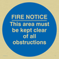 MA228: Fire notice no obstructions