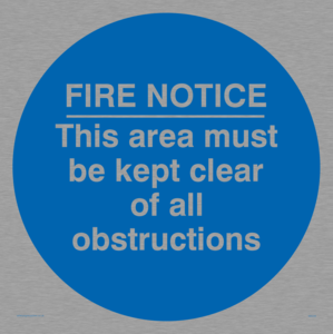 MA228: Fire notice no obstructions