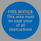 MA228: Fire notice no obstructions