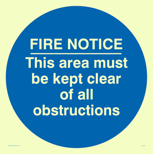 MA228: Fire notice no obstructions