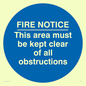 MA228: Fire notice no obstructions