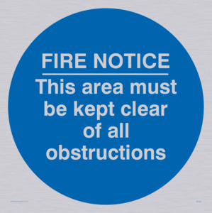 MA228: Fire notice no obstructions