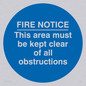 MA228: Fire notice no obstructions
