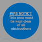 MA228: Fire notice no obstructions