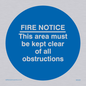 MA228: Fire notice no obstructions