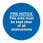 MA228: Fire notice no obstructions