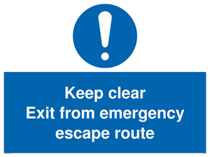MA233: keep clear exit from emergency escape route