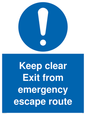 MA233: keep clear exit from emergency escape route