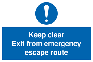MA233: keep clear exit from emergency escape route