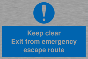 MA233: keep clear exit from emergency escape route
