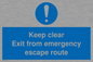 MA233: keep clear exit from emergency escape route