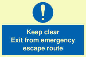MA233: keep clear exit from emergency escape route
