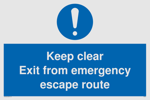 MA233: keep clear exit from emergency escape route