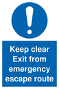 MA233: keep clear exit from emergency escape route