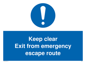 MA233: keep clear exit from emergency escape route