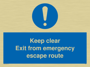 MA233: keep clear exit from emergency escape route