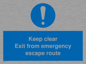 MA233: keep clear exit from emergency escape route