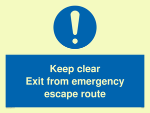MA233: keep clear exit from emergency escape route