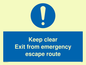 MA233: keep clear exit from emergency escape route