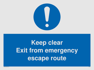 MA233: keep clear exit from emergency escape route
