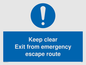 MA233: keep clear exit from emergency escape route