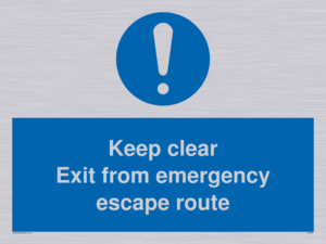 MA233: keep clear exit from emergency escape route