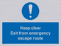 MA233: keep clear exit from emergency escape route
