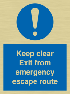 MA233: keep clear exit from emergency escape route