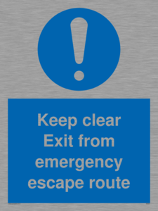 MA233: keep clear exit from emergency escape route
