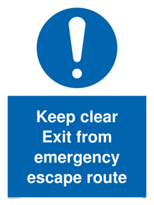 MA233: keep clear exit from emergency escape route