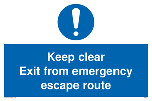 MA233: keep clear exit from emergency escape route