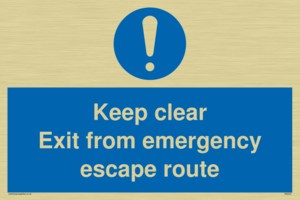 MA233: keep clear exit from emergency escape route