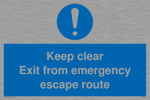 MA233: keep clear exit from emergency escape route