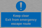 MA233: keep clear exit from emergency escape route