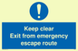 MA233: keep clear exit from emergency escape route