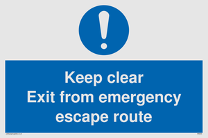 MA233: keep clear exit from emergency escape route