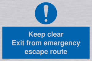 MA233: keep clear exit from emergency escape route