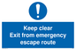 MA233: keep clear exit from emergency escape route
