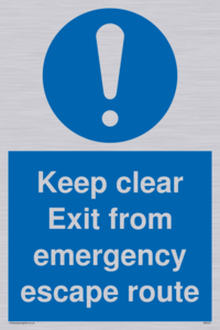 MA233: keep clear exit from emergency escape route
